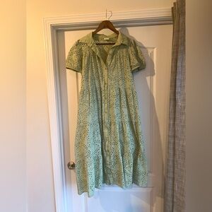 Green Eyelet Maxi Dress